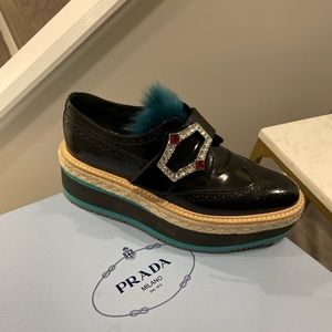 PRADA OXFORD PLATFORM MULES